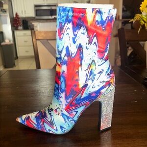 Colorful Abstract Women's High Heel Boots